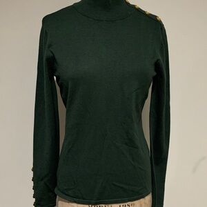 Ceilo Elegant Green Button-Detail Women's sweater Size L